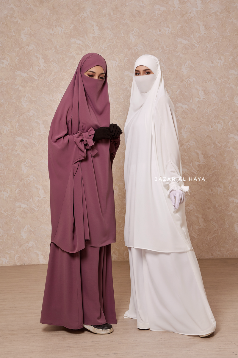 Jahida Two Piece Jilbab With Loose Pants Set - Skirt-Style Shalwar