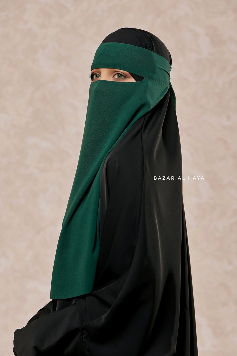 Emerald Green Single Layer Niqab - Super Breathable & Comfy