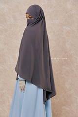 Mubarak Steel Grey Diamond Khimar - Nida Extra Long