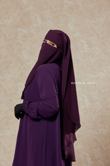 Plum Two Layer Niqab - Premium Wool Chiffon - Medium