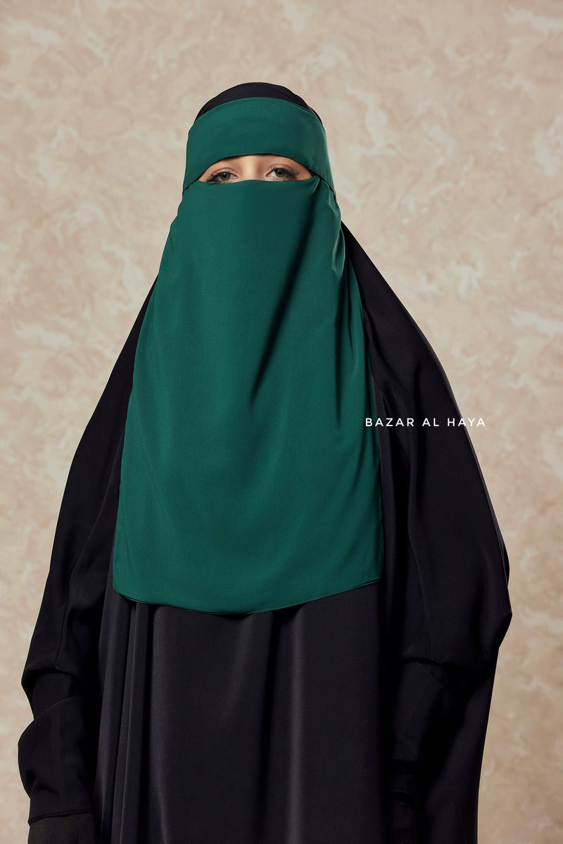 Emerald Flap Single Niqab - Super Breathable Veil