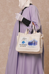 “Modesty - The Branch Of Faith” Ivory Cotton Tote Bag