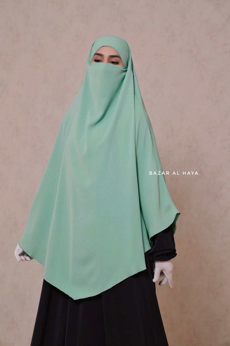 Mint Mubarak Long Triangle Diamond Khimar - Nidha Extra Long