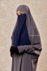 Dark Blue Single Half Niqab - Super Breathable Veil