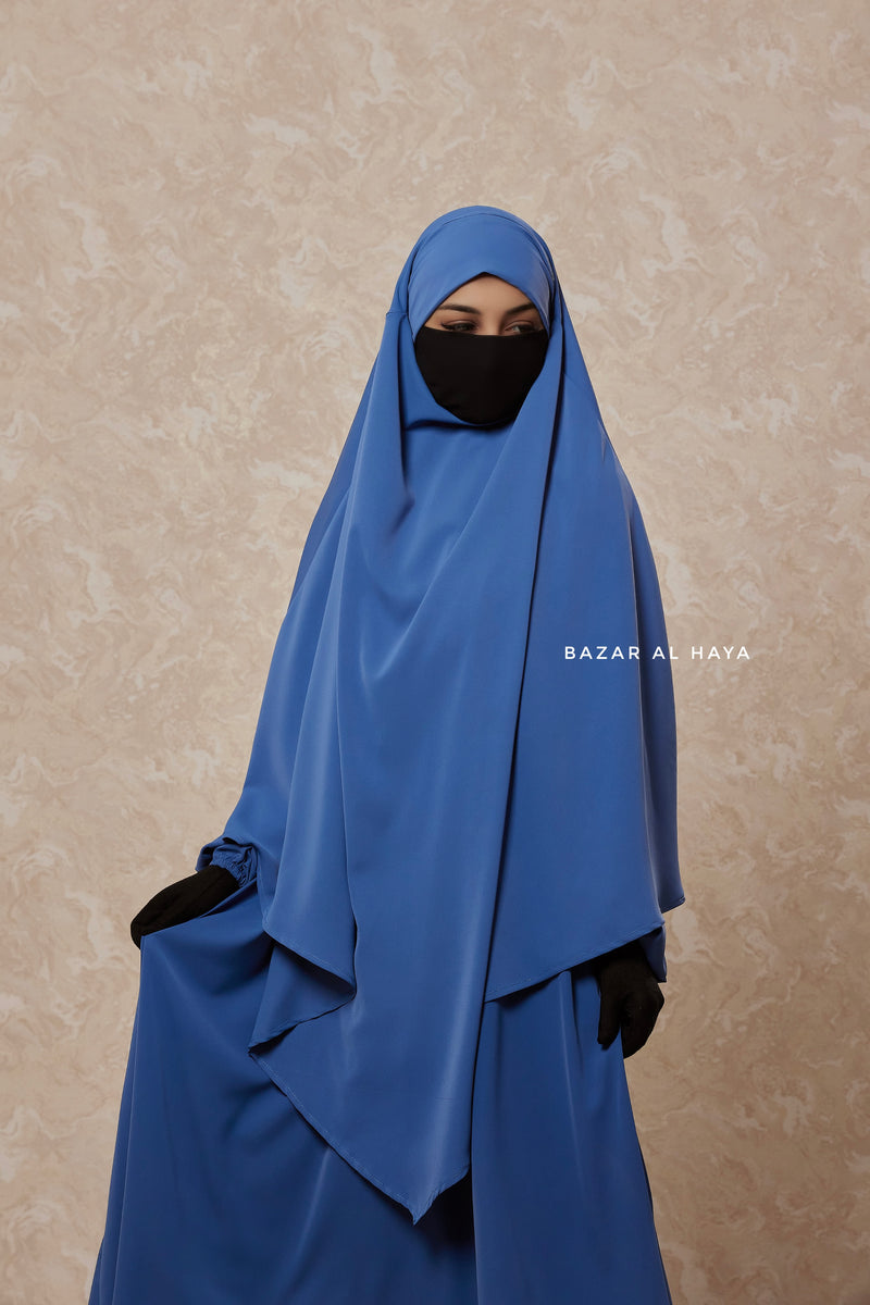 Steel Blue Salam 2 Abaya & Mubarak Khimar Two Piece Set - Nida