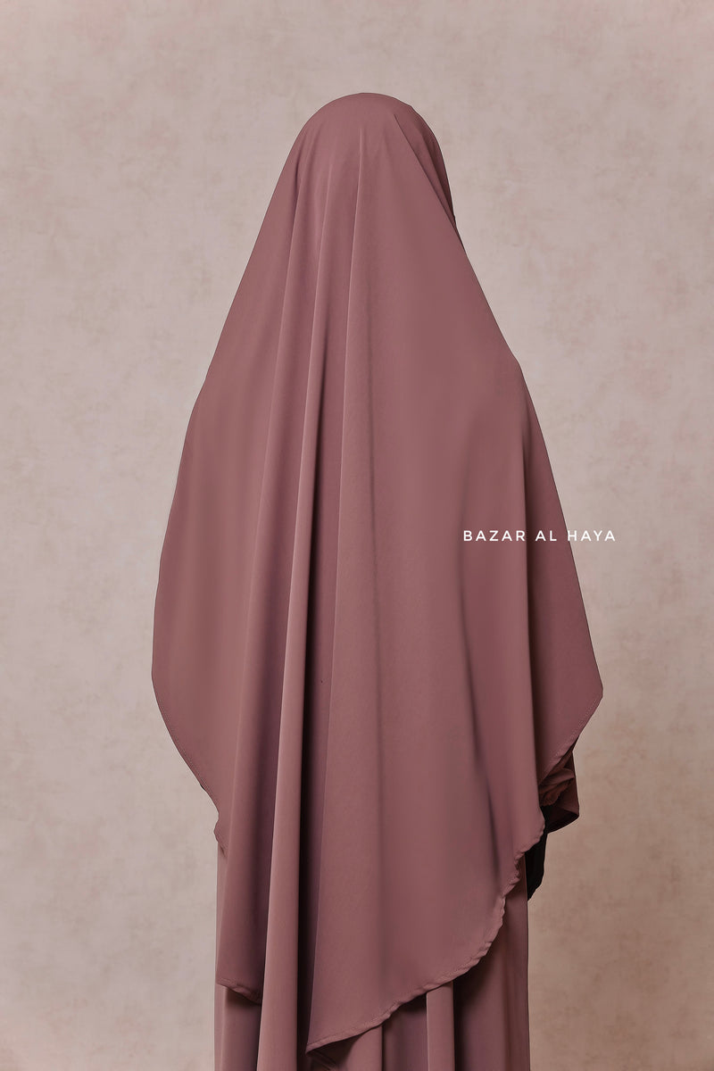 Taupe Rose Salam 2 Abaya & Mubarak Khimar Maxi Set - Nida