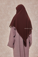 Brown Square Scarf With Half Niqab Set - Super Breathable - Quality