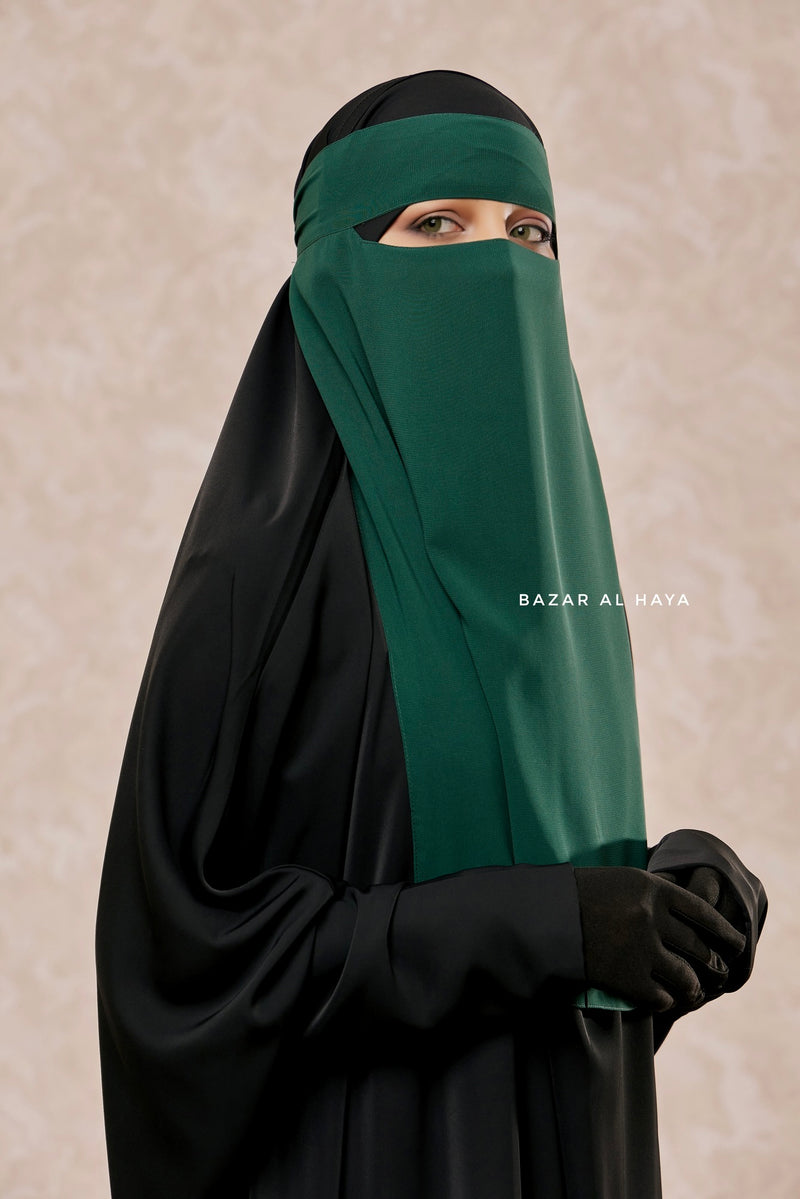 Emerald Green Single Layer Niqab - Super Breathable & Comfy