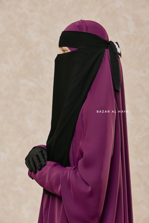 Black Single Layer Niqab - Super Breathable