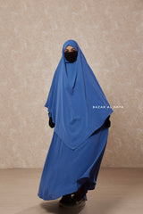 Steel Blue Salam 2 Abaya & Mubarak Khimar Two Piece Set - Nida