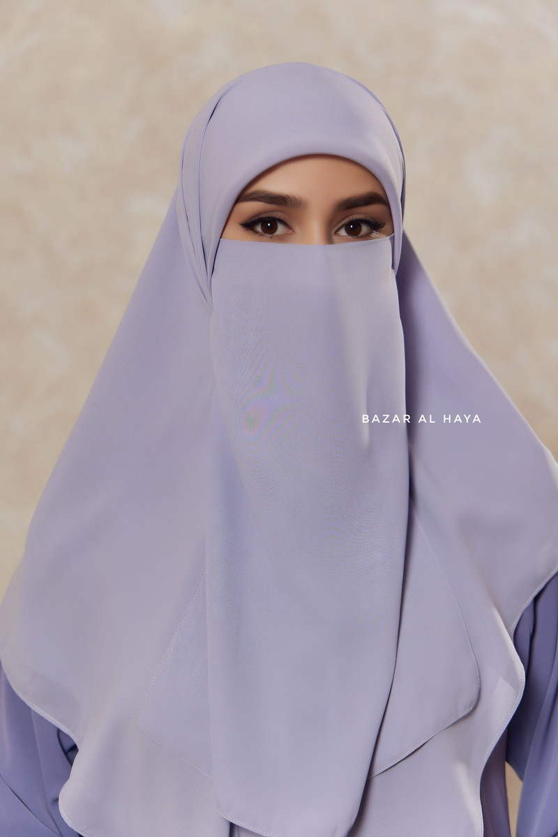 Silver Single Half Niqab - Super Breathable Veil