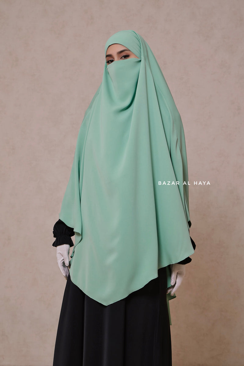 Mint Mubarak Long Triangle Diamond Khimar - Nidha Extra Long