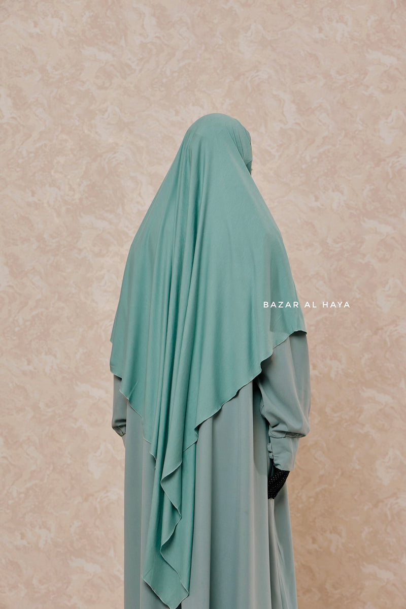 Mint Eliza Long Triangle Diamond Khimar - Soft Cotton