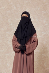Taupe Rose Salam 2 Abaya - Comfy Style Front Zipper - Nida