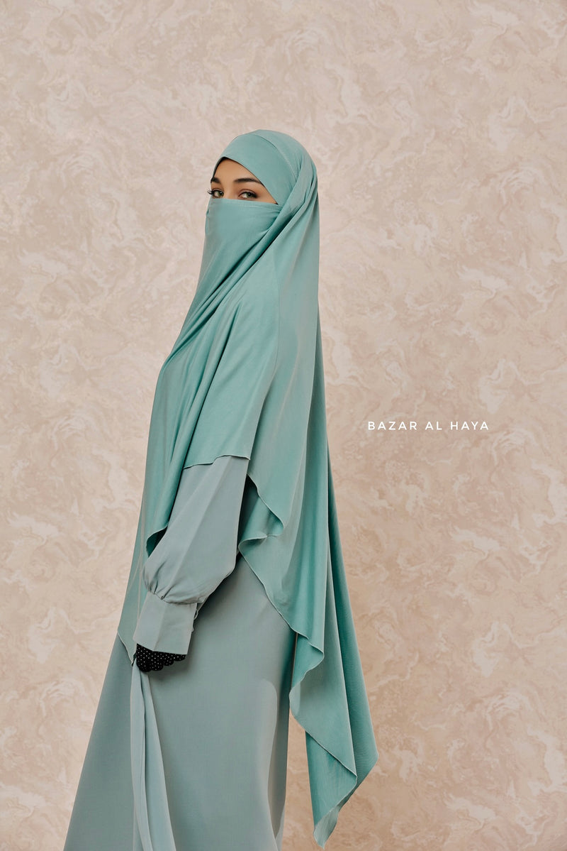 Mint Eliza Long Triangle Diamond Khimar - Soft Cotton