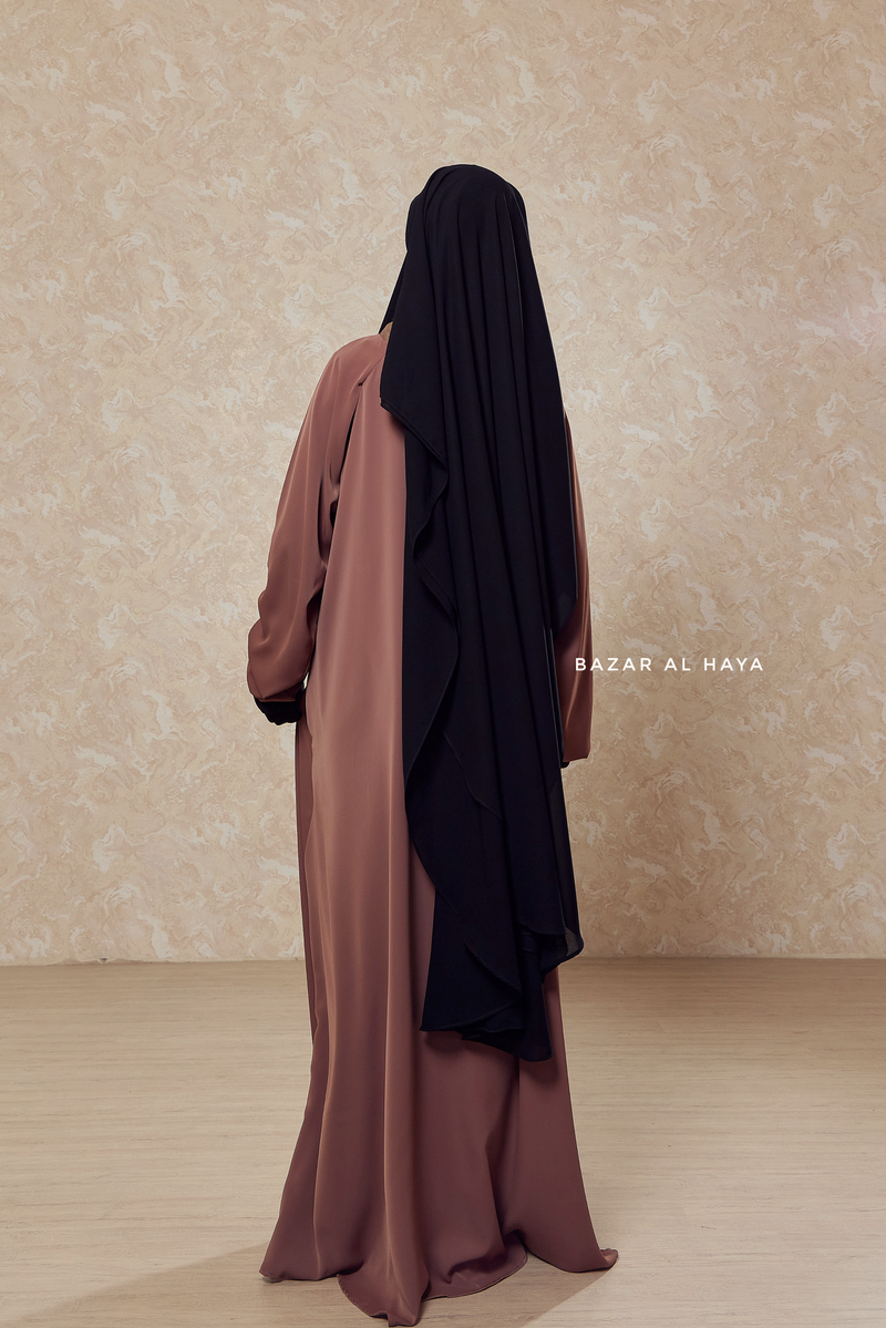 Long Black Two Layer Flap Niqab - Wide - Super Breathable Veil