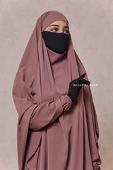 Taupe Rose Salam 2 Abaya & Mubarak Khimar Maxi Set - Nida