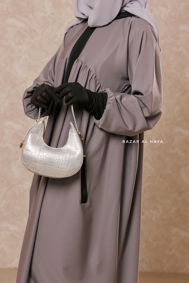 Matte Moon Hand Bag In Silver