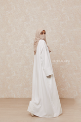 Ivory Rahima Loose Fit Comfy Abaya With Pockets - Leon