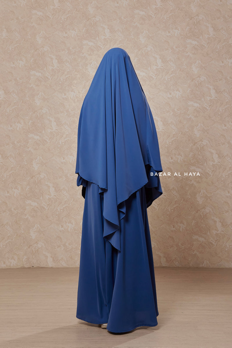 Steel Blue Salam 2 Abaya & Mubarak Khimar Two Piece Set - Nida