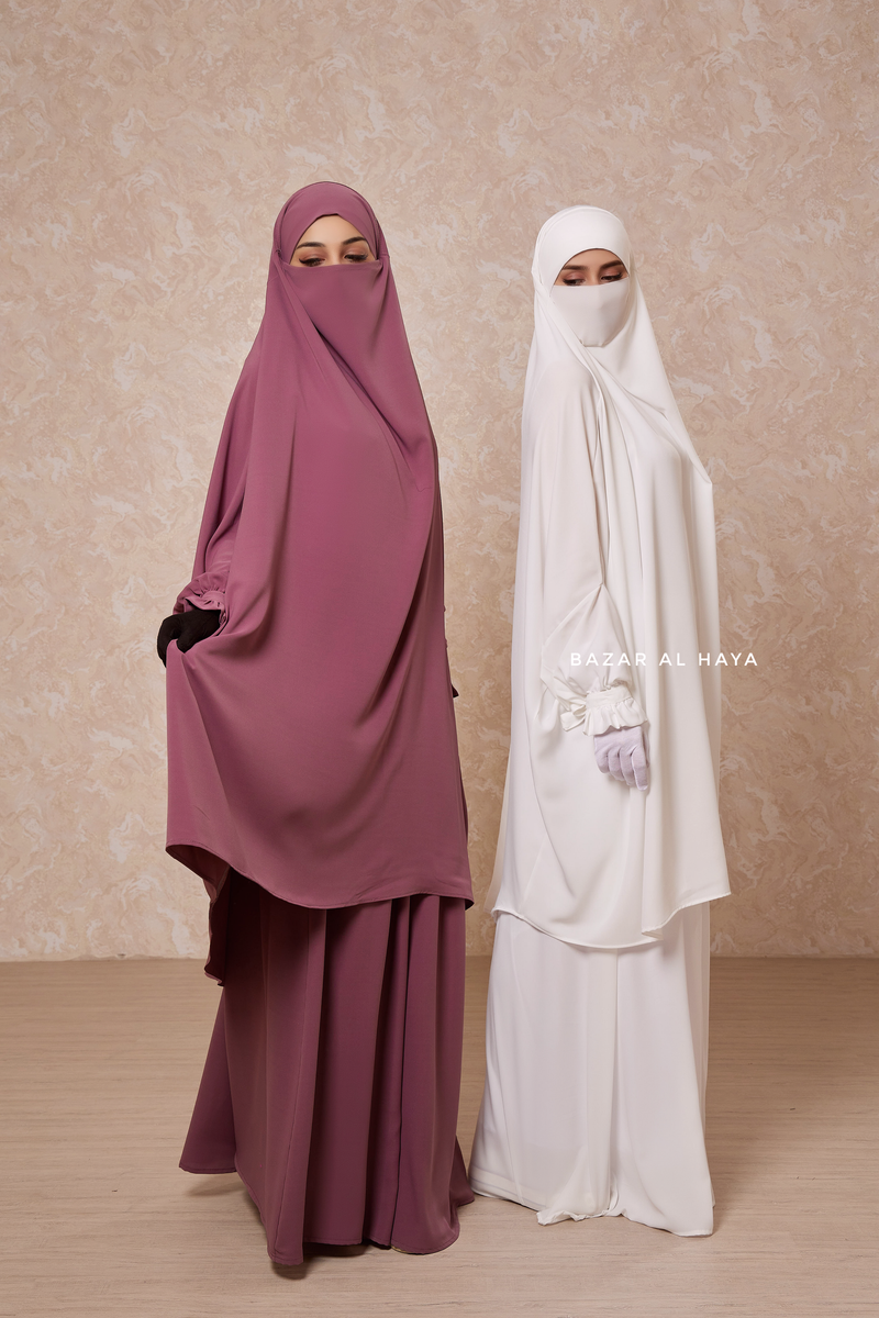 Jahida Two Piece Jilbab With Loose Pants Set - Skirt-Style Shalwar