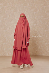 Raspberry Ibadah Pink Two-piece Jilbab with Skirt, Haj, Umrah Garment & Prayer Set