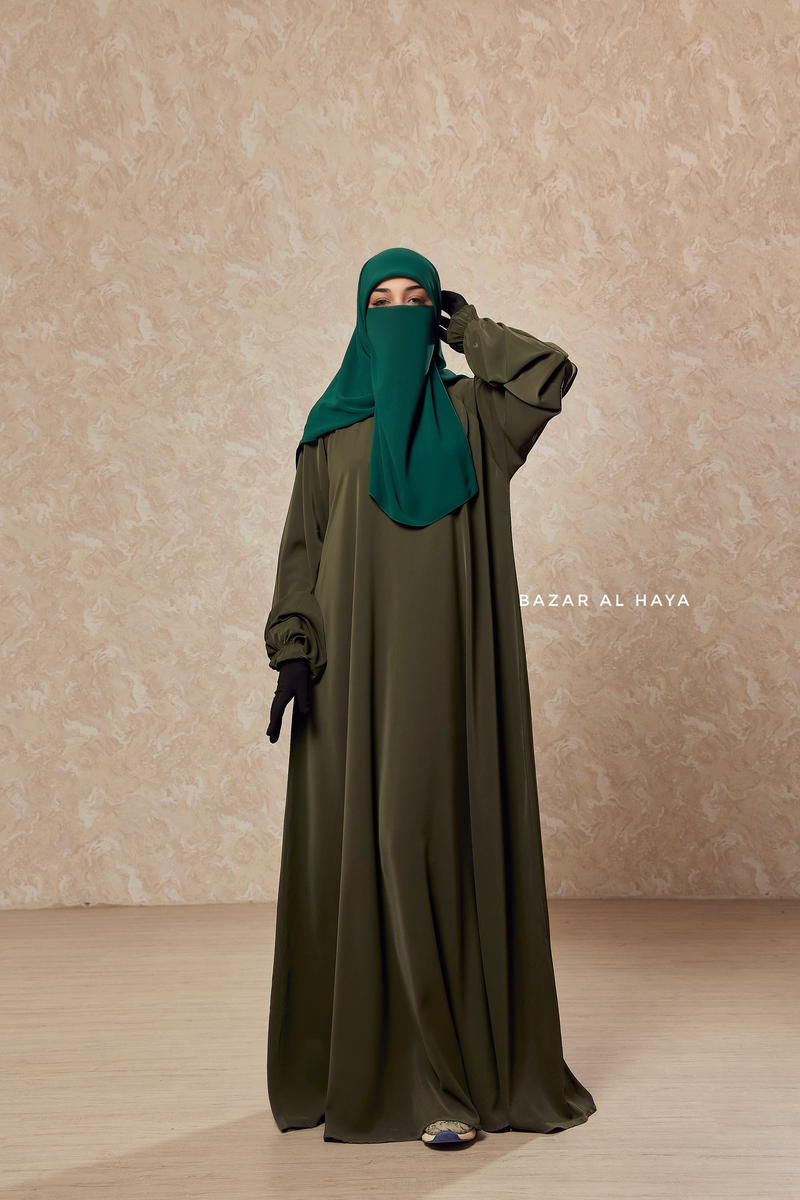 Salam Olive Abaya - Flowy & Relaxed Fit