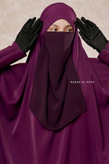 Purple Single Half Niqab - Super Breathable Veil