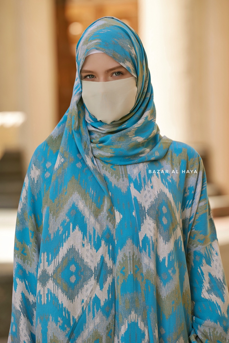 Azure Print Prayer / Salah Dress 2 - Super Breathable In 100% Cotton
