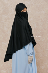 Black Eliza Diamond Khimar - Stretch Cotton - Medium