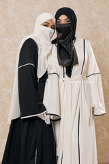 Fazeela Open Front Abaya In Classic Design - Premium Silk Crepe