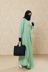 Mint Salam 2 Abaya - Comfy Style Front Zipper - Nida