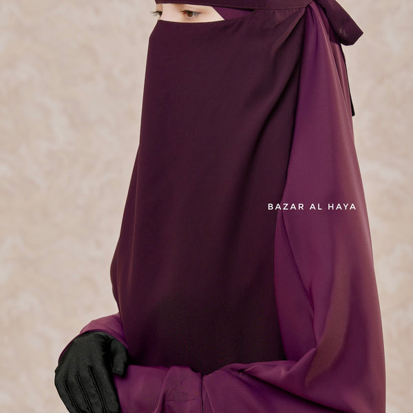 Purple Single Layer Niqab - Extremely Breathable - Large Purple Single Layer Niqab - Extremely Breathable - Large