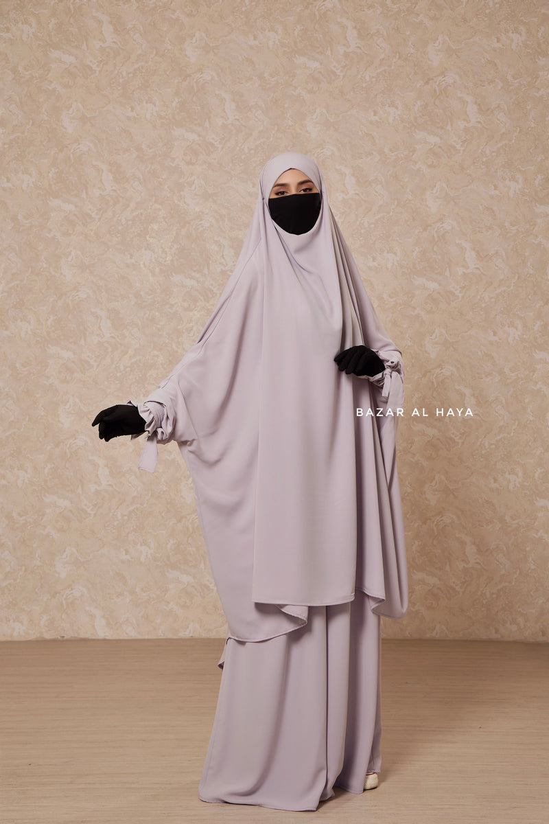 Jahida Two Piece Jilbab With Loose Pants Set - Skirt-Style Shalwar