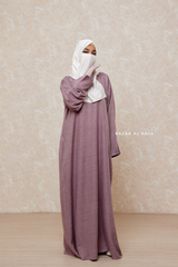 Dusty Mauve Rahima Loose Fit Comfy Abaya With Pockets - Leon