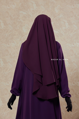 Plum Two Layer Niqab - Premium Wool Chiffon - Medium