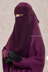 Purple Flap Single Niqab - Super Breathable Veil - Large