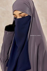 Dark Blue Single Half Niqab - Super Breathable Veil