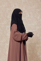 Taupe Rose Salam 2 Abaya - Comfy Style Front Zipper - Nida
