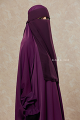 Plum Flap Single Niqab - Super Breathable Veil - Large