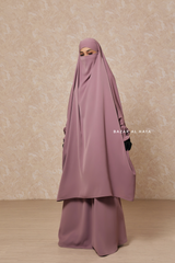 Dusty Rose Hoor - Two Piece Jilbab With Skirt- Long & Loose