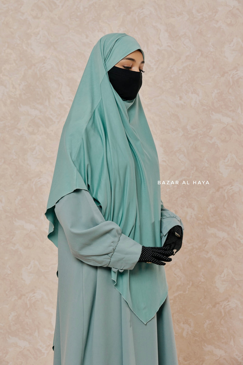 Mint Eliza Long Triangle Diamond Khimar - Soft Cotton