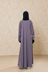 Silver Salam 2 Abaya - Comfy Style Front Zipper - Nida