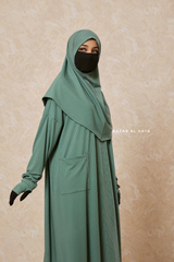 Mint Khawla Premium Corduroy Cotton Two Piece Prayer Dress - Abaya & Khimar