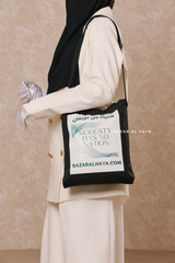 “Modesty Has No Nation” Black Cotton Tote Bag