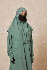 Mint Khawla Premium Corduroy Cotton Two Piece Prayer Dress - Abaya & Khimar