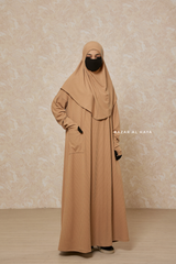 Amber Khawla Premium Corduroy Cotton Two Piece Prayer Dress - Abaya & Khimar