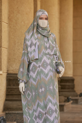 Foliage Print Prayer / Salah Dress 2 - Super Breathable In 100% Cotton