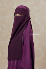 Plum Flap Single Niqab - Super Breathable Veil - Large