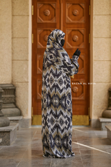 Black Print Prayer / Salah Dress 2 - Super Breathable In 100% Cotton